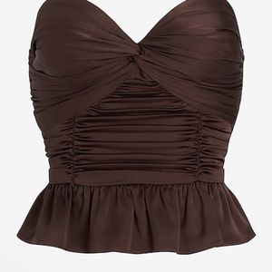 Express satin twist front tube top